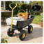 Chariot de jardin robuste à 4 roues avec pneus pneumatiques - Camion à benne basculante pliable en acier poly pour travaux extérieurs