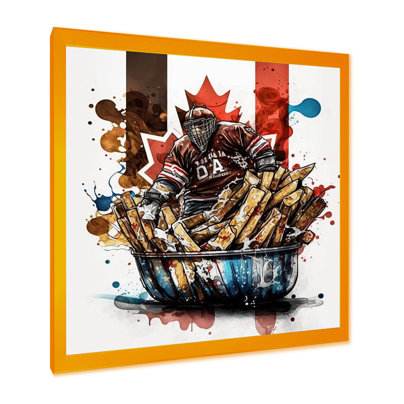 «But Tender In Poutine I», impression sur toile, Encadrement doré, H 30 po x l 30 po x P 1 po