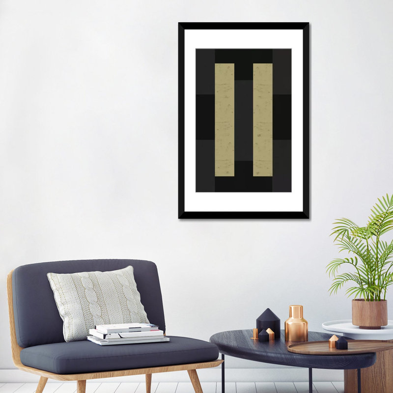 Albree Modern Parallel, impression sur toile, Papier d'art encadré noir, Blanc, H 32 po x l 24 po x P 1 po