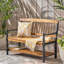 Banc Classic Imperial, design avec tablette, bois, finition avec accoudoirs noirs, profondeur de l'ensemble de 52,25 po, profondeur d'assise de 17,75 po, largeur de 45,25 po