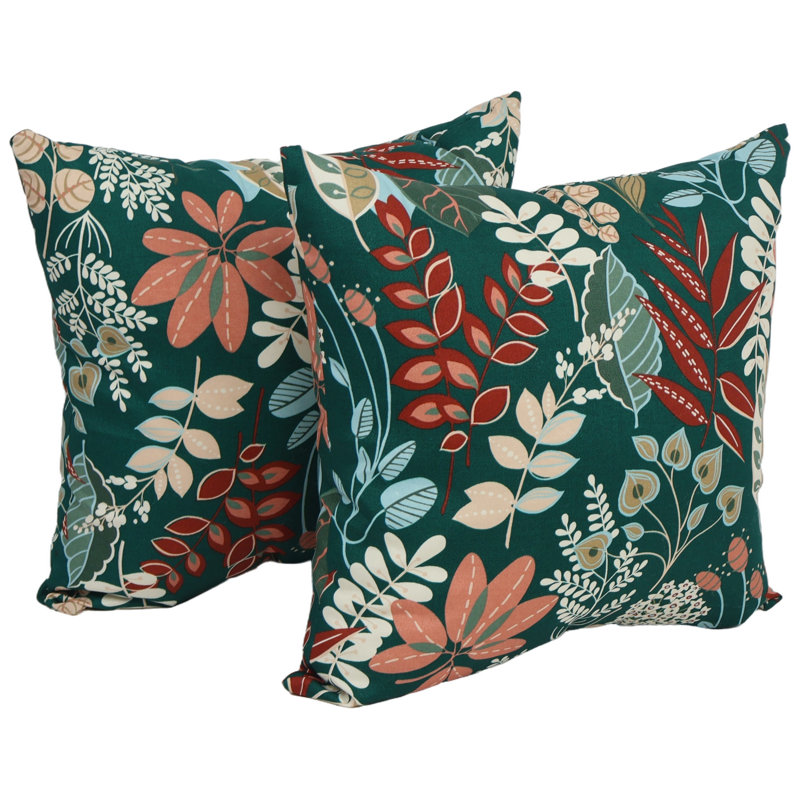 Outdoor 17" Pillow Cover & Insert, Windcrest Spruce, 17" H x 17" W