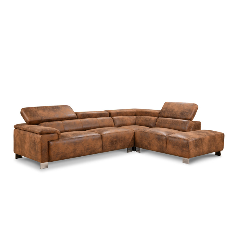 Kulveer 5 Seater Corner Sofa , Brown, Right Hand Facing
