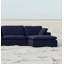 Repose-pieds moderne de petite taille de 17 po avec repose-pieds rembourré en tissu de qualité supérieure 1 pièce avec coussin de siège moelleux, bleu marine-146373392