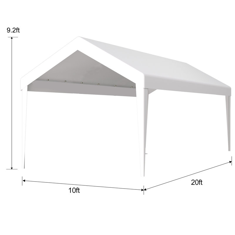 Bâche de remplacement pour abri d'auto 3 x 6 m - Imperméable et résistante. Tissu. 72 sangles élastiques. Bordure renforcée. Installation facile. Rangement compact. Blanche. Idéal pour ranger du matériel lors d'événements extérieurs.
