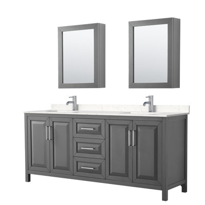 Daria 80'' Double Bathroom Vanity with Marble Top