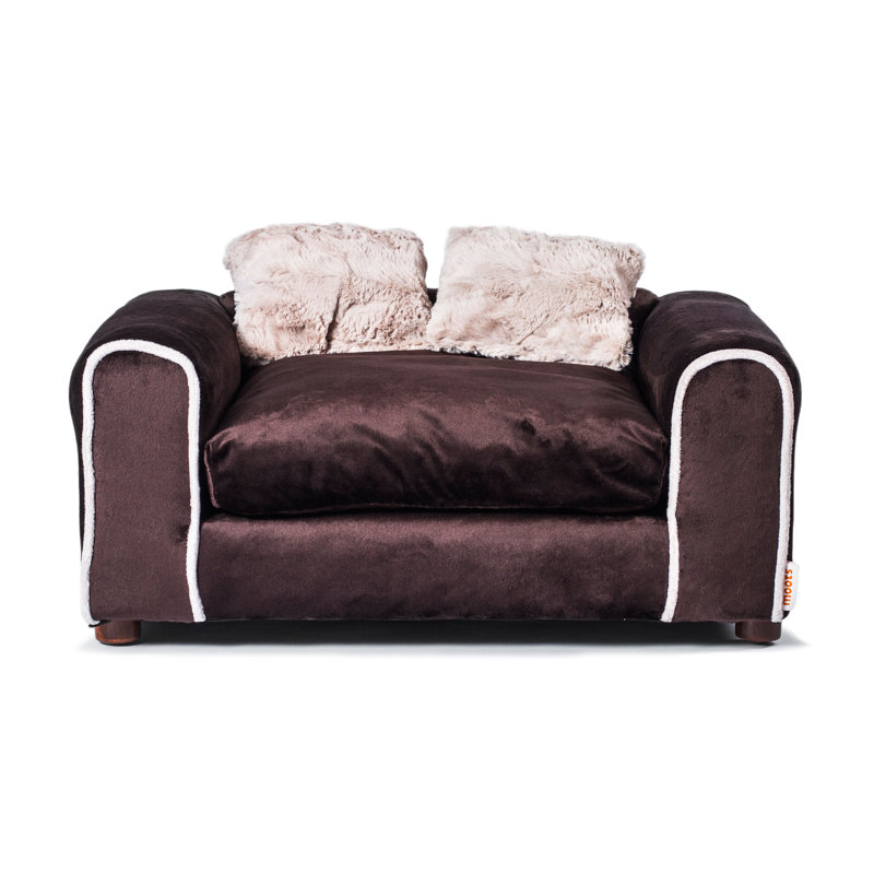 Canapé pour chien pour animaux à fourrure, Chocolat, Moyen (H 12 po x l 28 po x P 20 po)