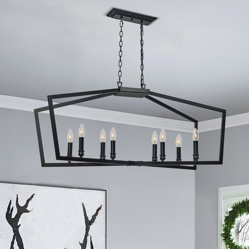Luminaire suspendu linéaire pour îlot 8 lumières 42 po Bernat
