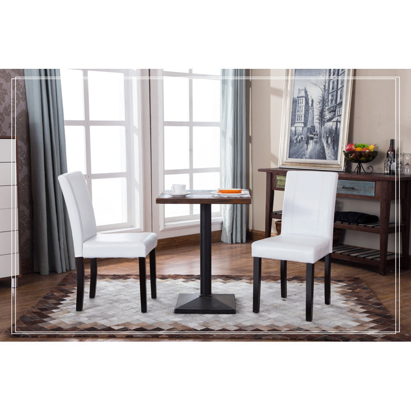 Chaise Parson Style Style, Simili cuir blanc