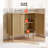 31.5" Wide Fluted Sideboard Buffet Cabinet With Adjustable Shelves, Modern Coffee Bar Station - Walnut-1666867178