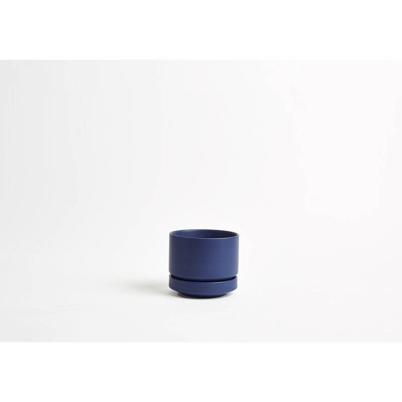 Pot à fleurs en céramique Byer, Bleu, H 4,25 po x l 5 po x P 5 po