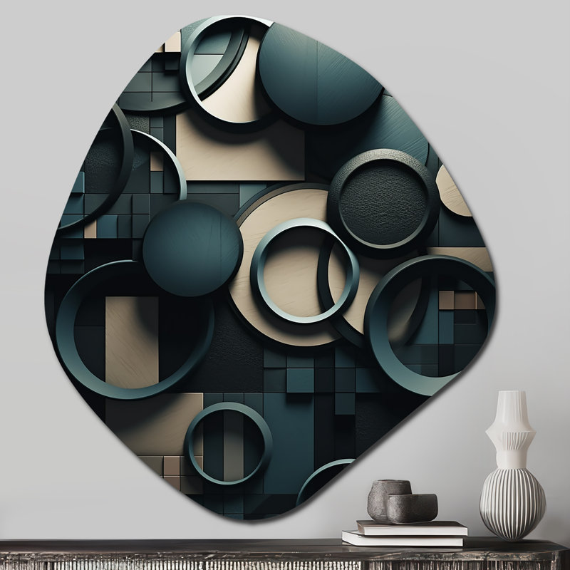 Cifaldi - Cubism, décoration murale asymétrique en métal, H 28 po x l 25 po