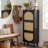Rattan Panel 3 Flip-Drawer Shoe Cabinet 21.26" W-1786660914