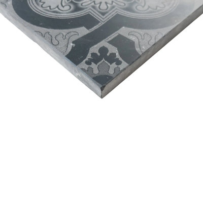 Serene Crest Nero Marquina Marble  6"x6" Laser Engraved Tile