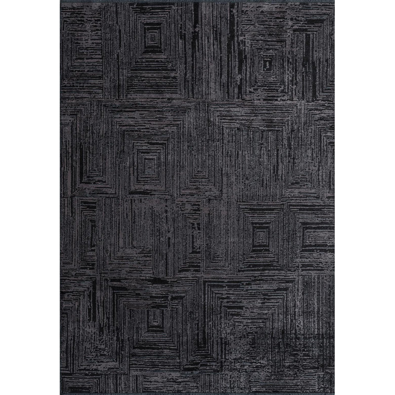 Tapis traditionnel à motif géométrique, Carré 9 pi 10 po
