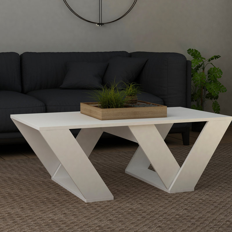 Aiysha Cross Legs Coffee Table, White