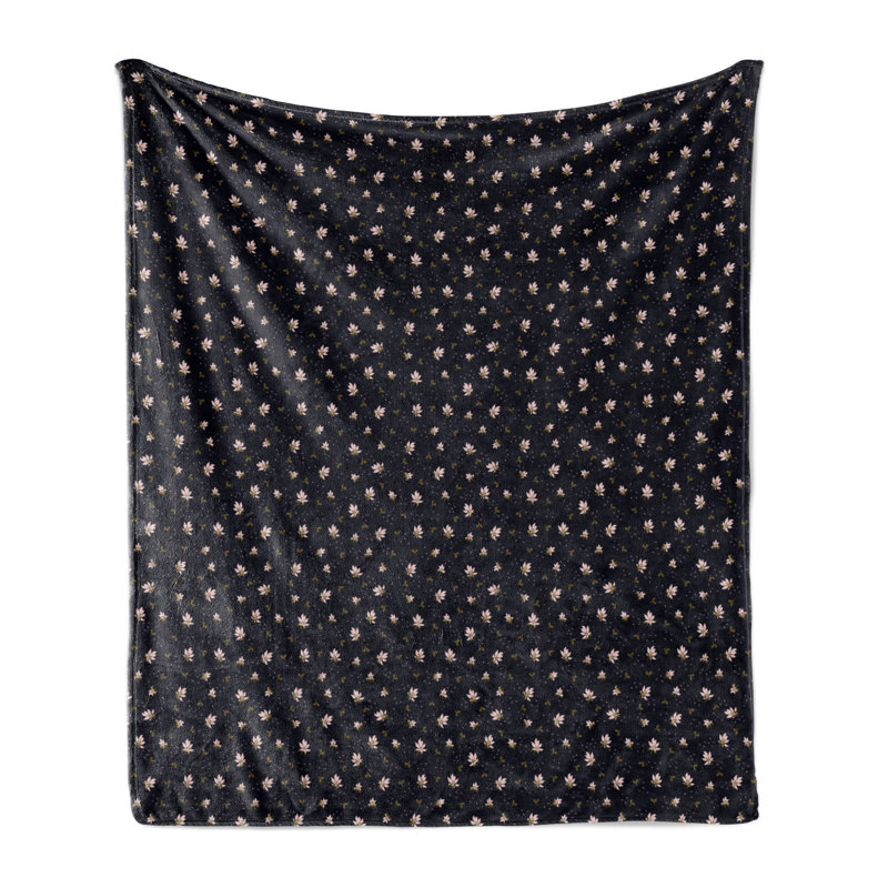 Ambesonne Fleece Throw Blanket, 50" W x 60" L, Indigo Rain Drops Turquoise
