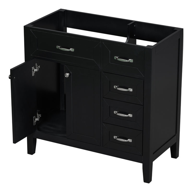 Base de meuble-lavabo simple Shabriel seulement, Noir