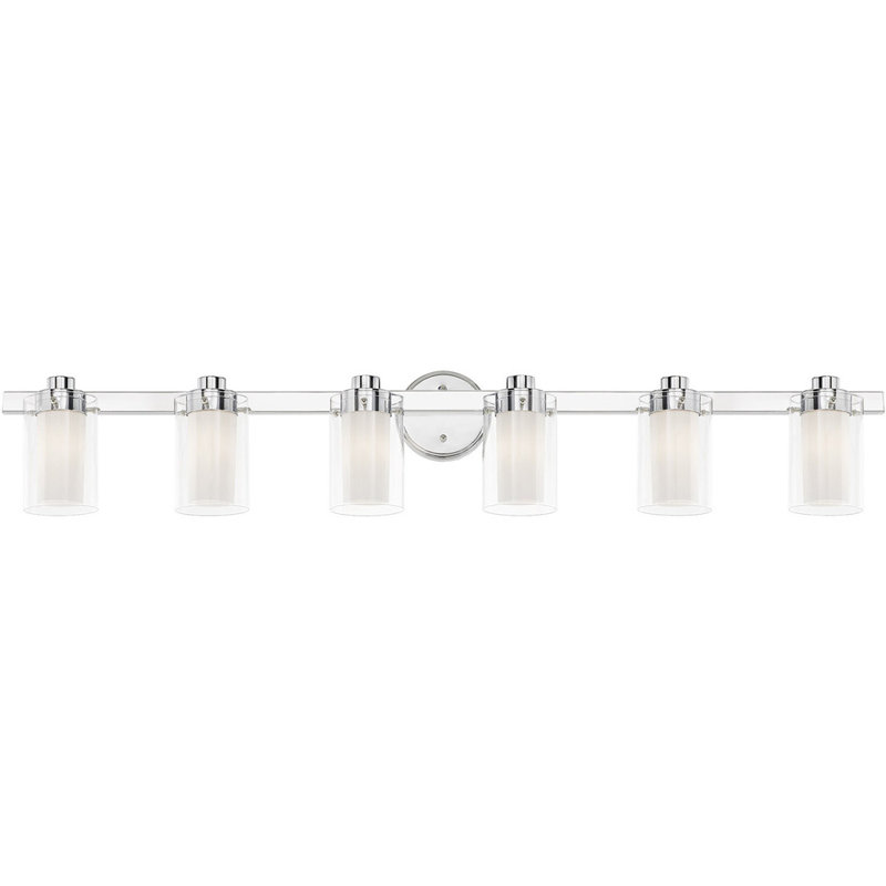 Polished Chrome 6-Light Vanity Light with Opal Glass Shades