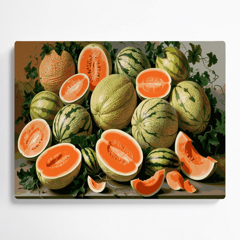 «Fruit Charentais Melon», art mural en métal, H 20 po x l 24 po