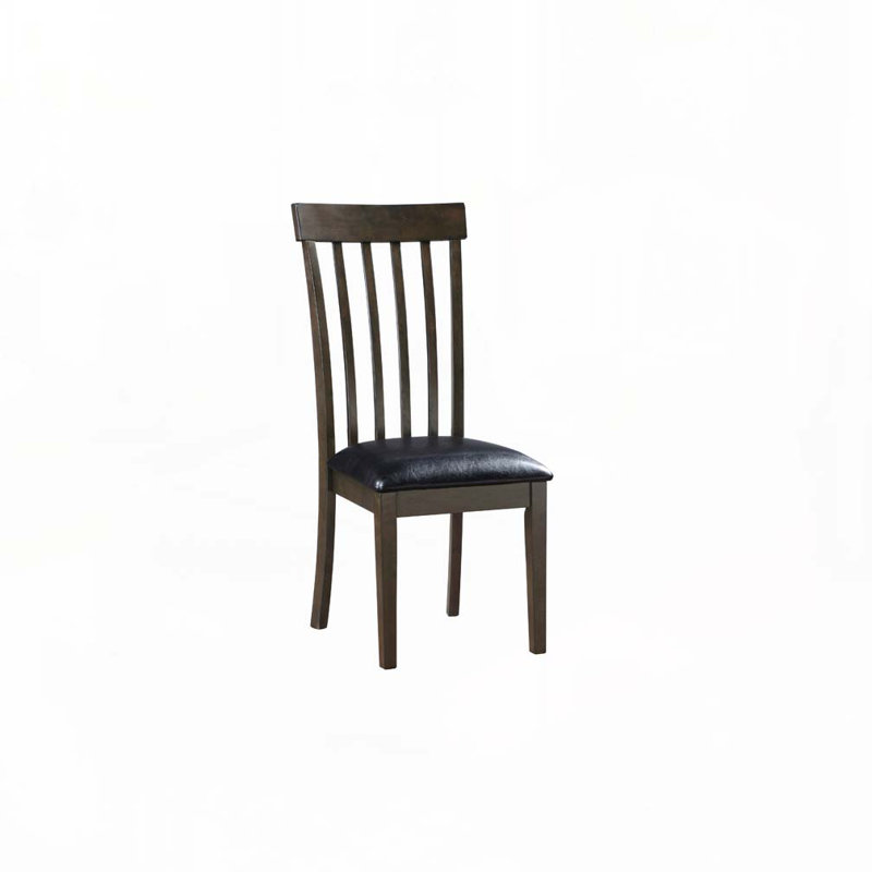 Ensemble de chaises de salle à manger rembourrées en similicuir avec dossier à lattes, pieds en bois
