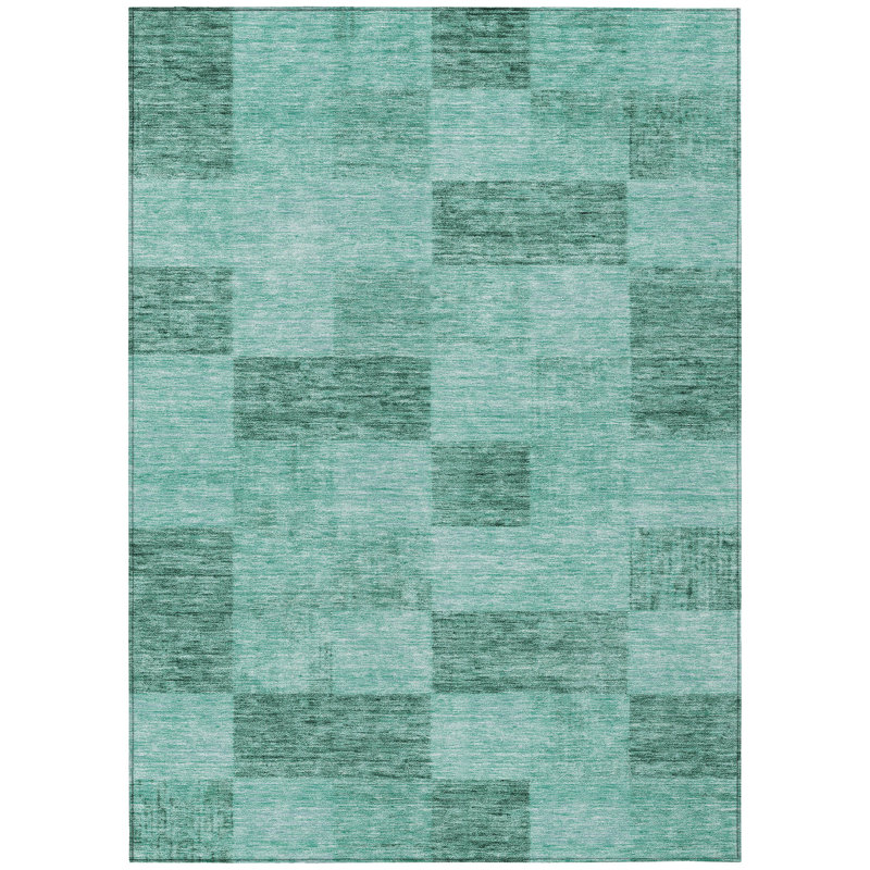 Elise Blue Washable Indoor-Outdoor Rug - , 9' x 12'