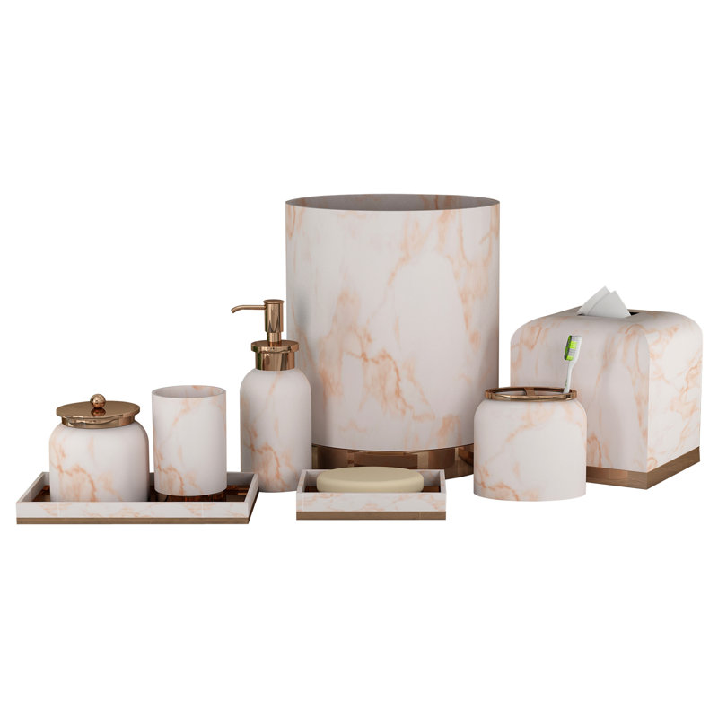 Ensemble d'accessoires de salle de bain Misty, 8 pièces, Cuivre