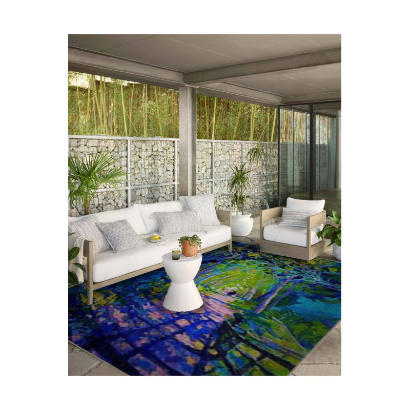 Tapis décoratif moderne à motif surréaliste, Sous-tapis rectangulaire de 3 pi 3 po x 4 pi 11 po