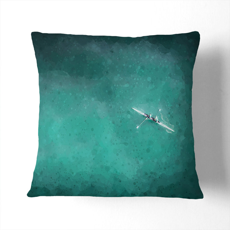 Sweep Rowing in Portugal Cushion with Filling, 40cm H x 40cm W x 15cm D, Black