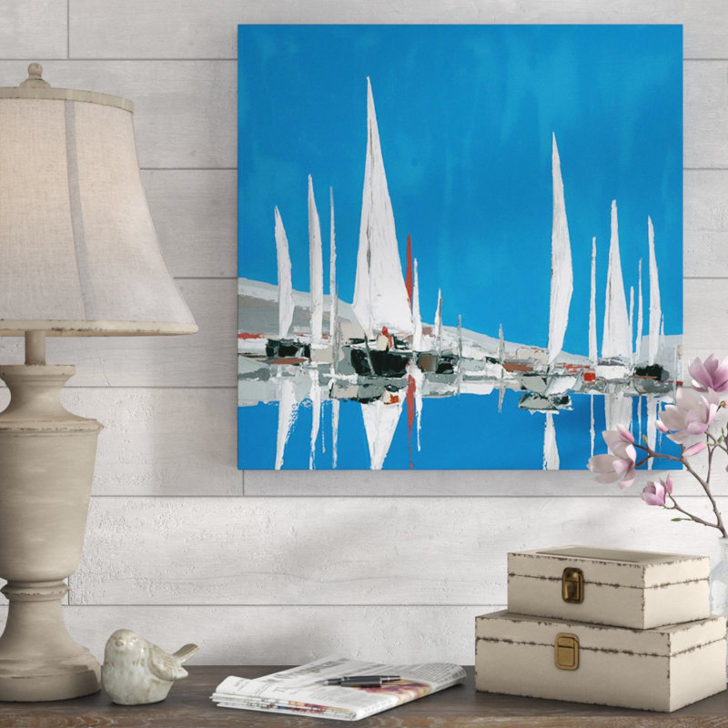 Voiles Blanches II par Demagny - impression, Gel brossé, H 24 po x l 24 po x 1,5 po