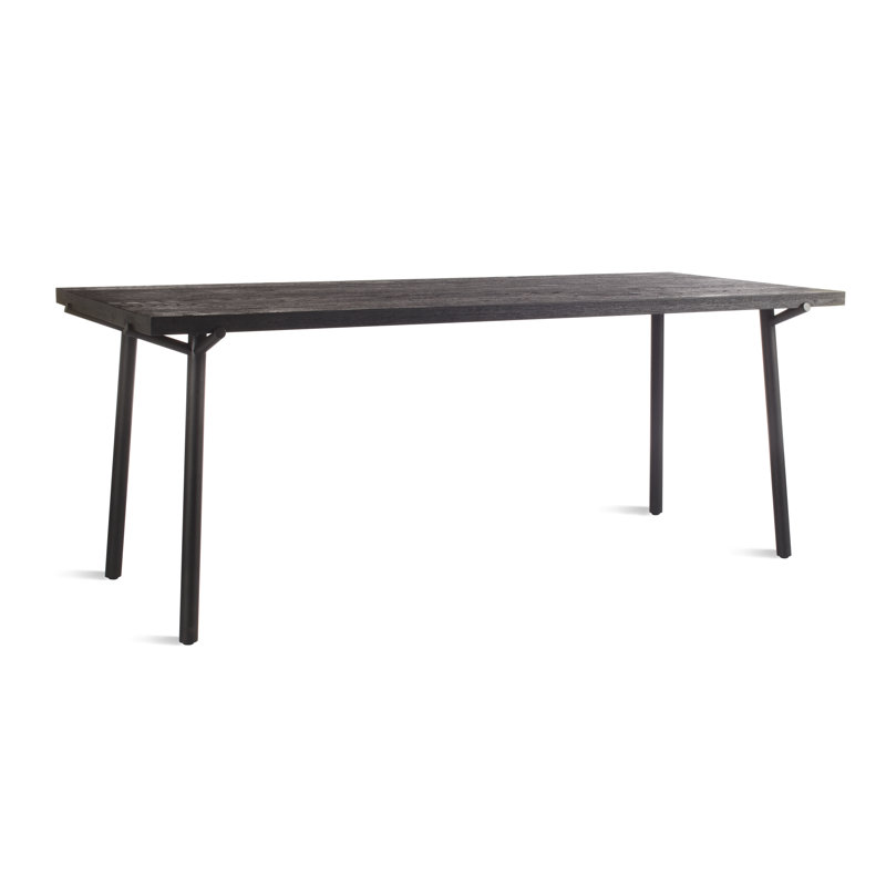 Branch Solid Oak Dining Table, Black Oak, Black, 33" W x 76" L