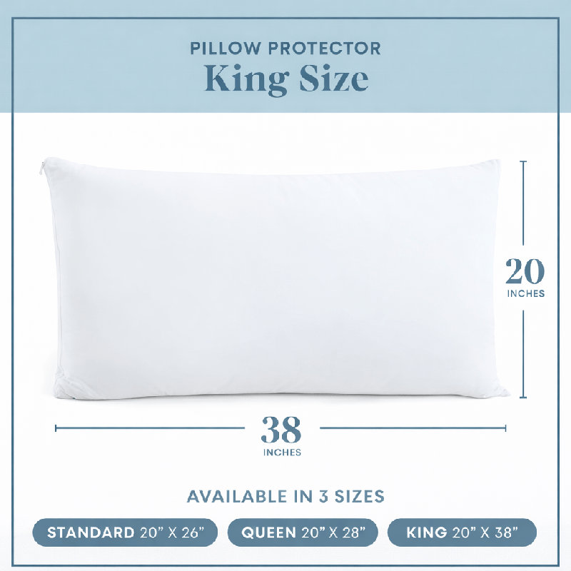 Waterproof Pillow Protectors with Hidden Zipper, Soft and Breathable Pillow Covers (Set of 4), 4, King