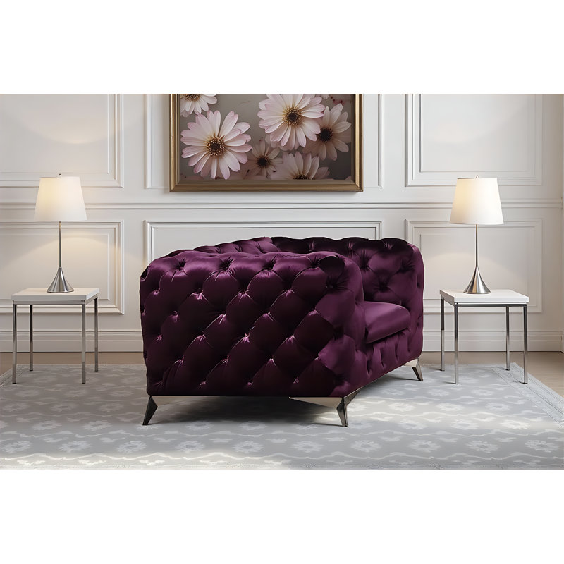 Chaise en tissu Hasnan, Tissu mauve