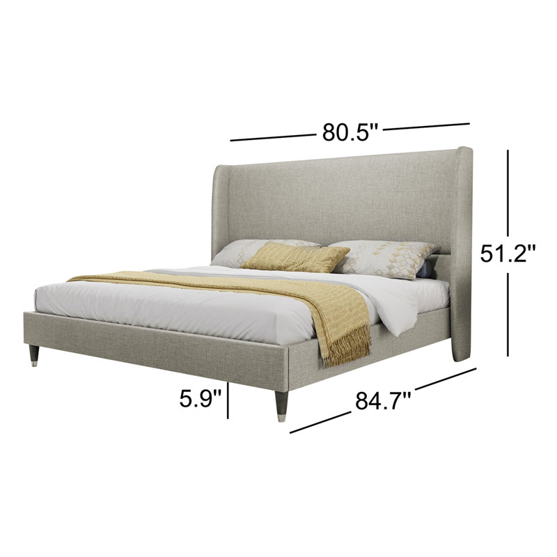 Belo Upholstered Platform Bed, Brown, King