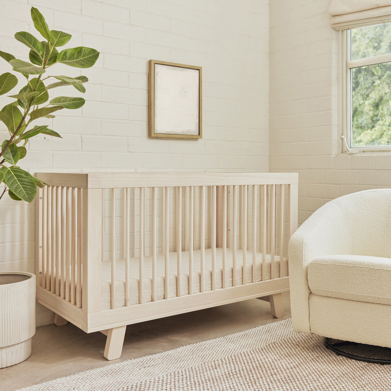 Hudson Pine 3-in-1 Convertible Crib, Washed Natural