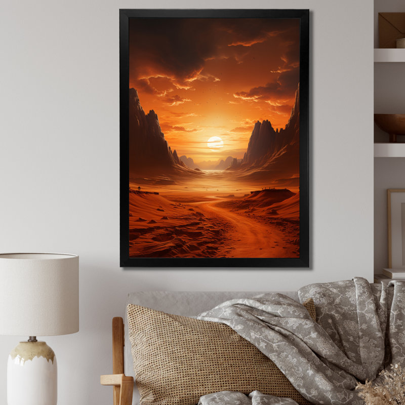 Égypte égyptienne Golden Sands II - Égypte, art mural sur toile, H 20 po x l 12 po x P 1 po, Cadre photo noir