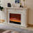 Ivory White Oak Wood Landscape Electric Fireplace-108206095