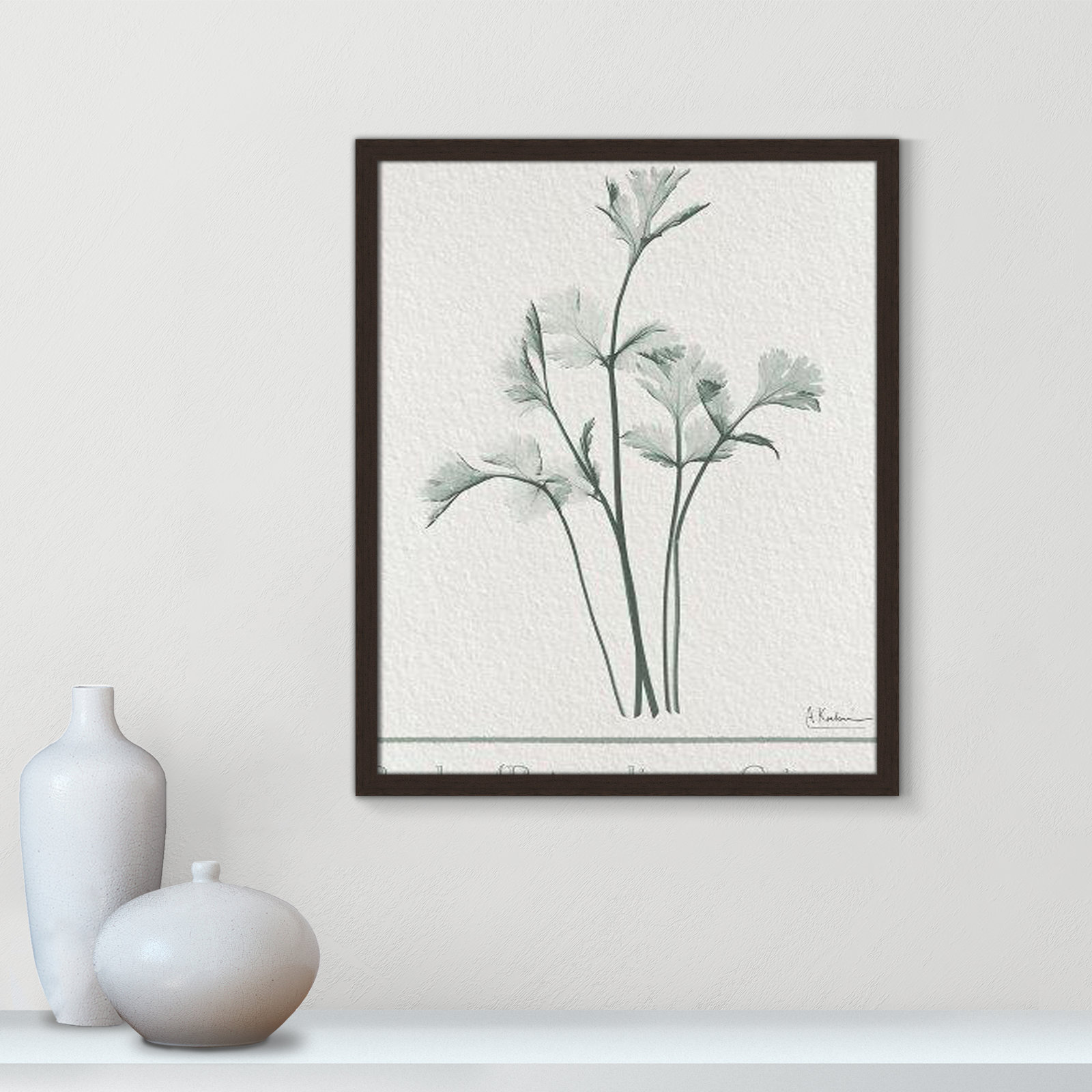 Jeanette "Parsley II" Print by Albert Koetsier, 25.5" H x 21.5" W x 1.25" D, Open Grain Walnut Framed Paper