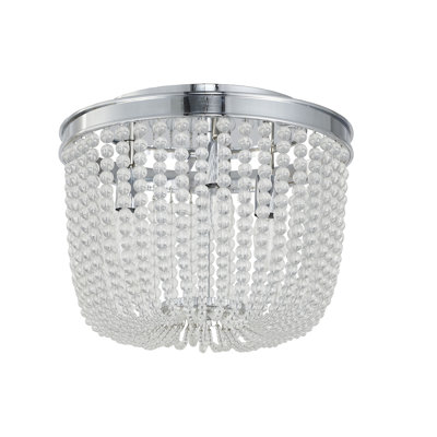 Transitional 3 Light Glass Bead Flush Mount