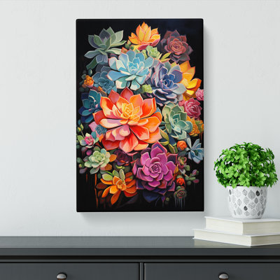 Succulent Action - Wrapped Canvas