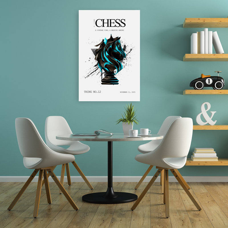 Art moderne cheval géométrique abstrait chevalier moderne, 36" H x 24" W