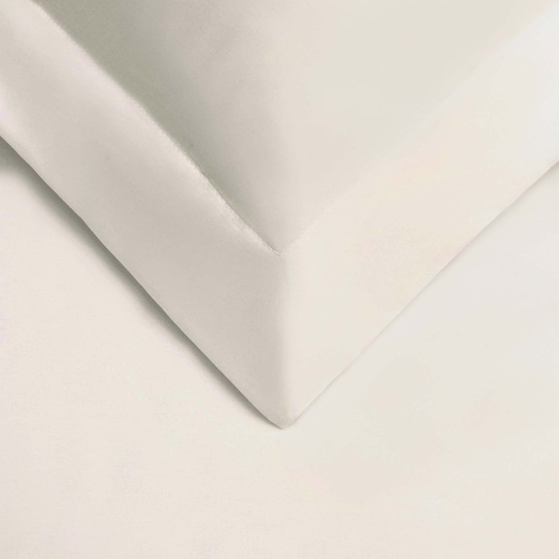 Edmont 530 Thread Count Certified Egyptian Cotton Blend Solid Duvet Cover Set with Pillow Shams, Ivory, Twin / Twin XL