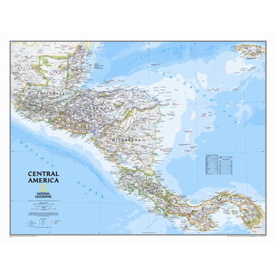 Carte murale classique de l'Amérique centrale