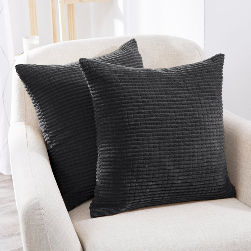 Kenley Citronella Square Cushion Cover, 41cm H x 41cm W x 1cm D, Dark Grey