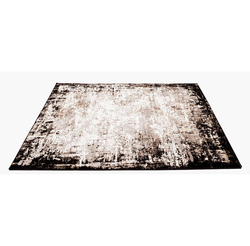 Abstract Area Rug, Brown, Rectangle 120 x 170 cm