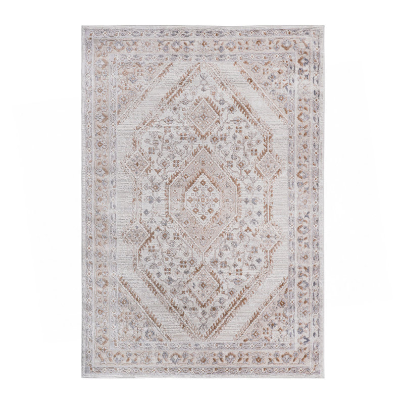 Collection Cream/Ivory/Bordered Non-Shedding Living Room Bedroom Dining Home Office Stylish And Stain Resistant Area Rug