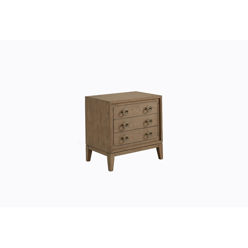 Table de chevet 3 tiroirs avec finition USB au lait