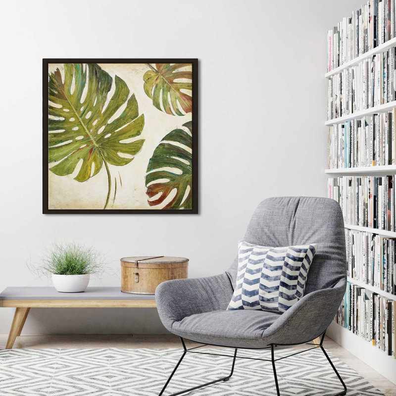 «Organic I» par Patricia Pinto - Peinture, Cadre flottant espresso, H 39,5 po x l 39,5 po x P 2 po