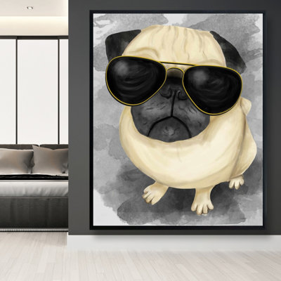 «Pug With Style» sur toile