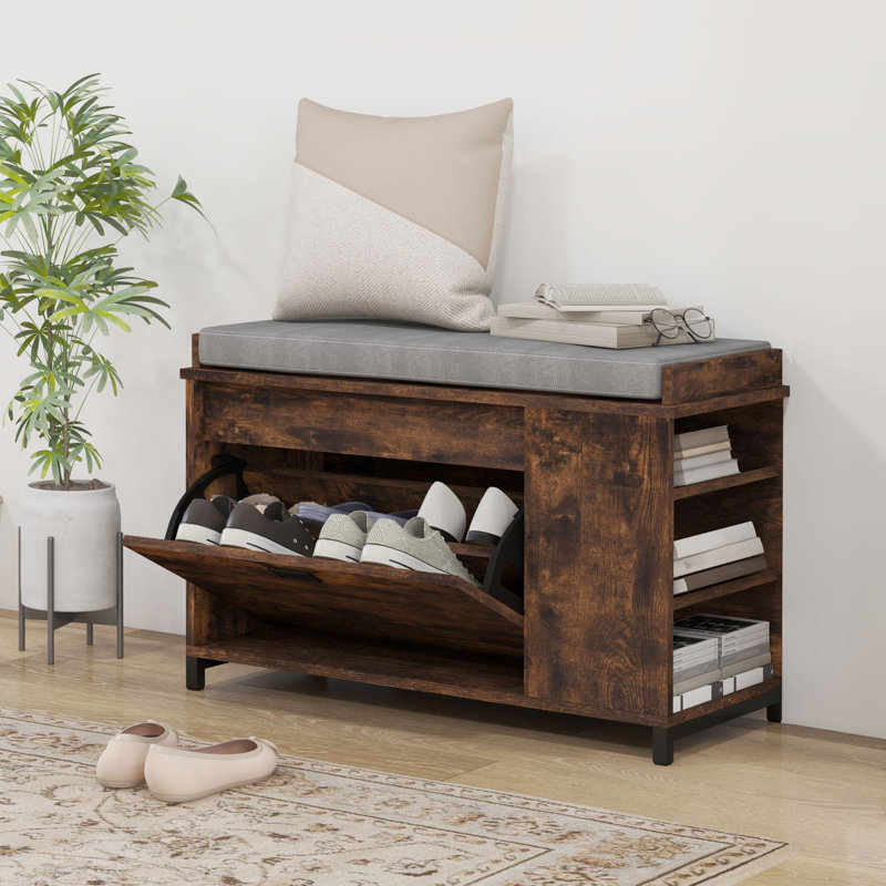 Banc de rangement Curzio, Brun rustique