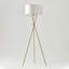 Lampe sur pied à DEL écoénergétique moderne de 60 po avec abat-jour tambour brun clair Jaxon-686952902-686952901